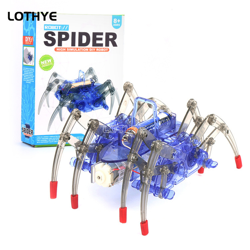 Diy Electronics Gifts - DIY ไฟฟ้าแมงมุมหุ่นยนต์ปริศนาของเล่นไฟฟ้า Crawling สัตว์วิทยาศาสตร์การศึกษา STEM ของเล่นอิเล็กทรอนิกส์สัตว์เลี้ยงของขวัญเด็ก