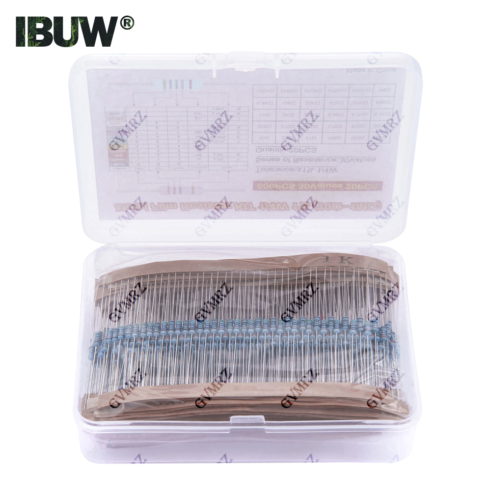 Diy Electronics Project Kit - ชุดตัวต้านทานฟิล์มโลหะ 600 ชิ้น 30 ค่า 1/4