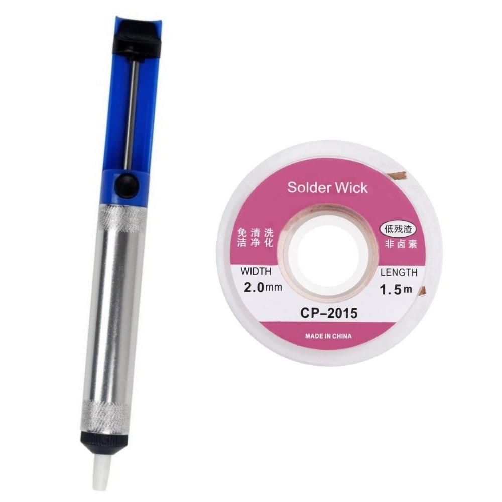 Flux Pen Electronics - อลูมิเนียม Desoldering ปั๊มสูญญากาศดีบุกปากกา Desoldering ตาข่าย Braid