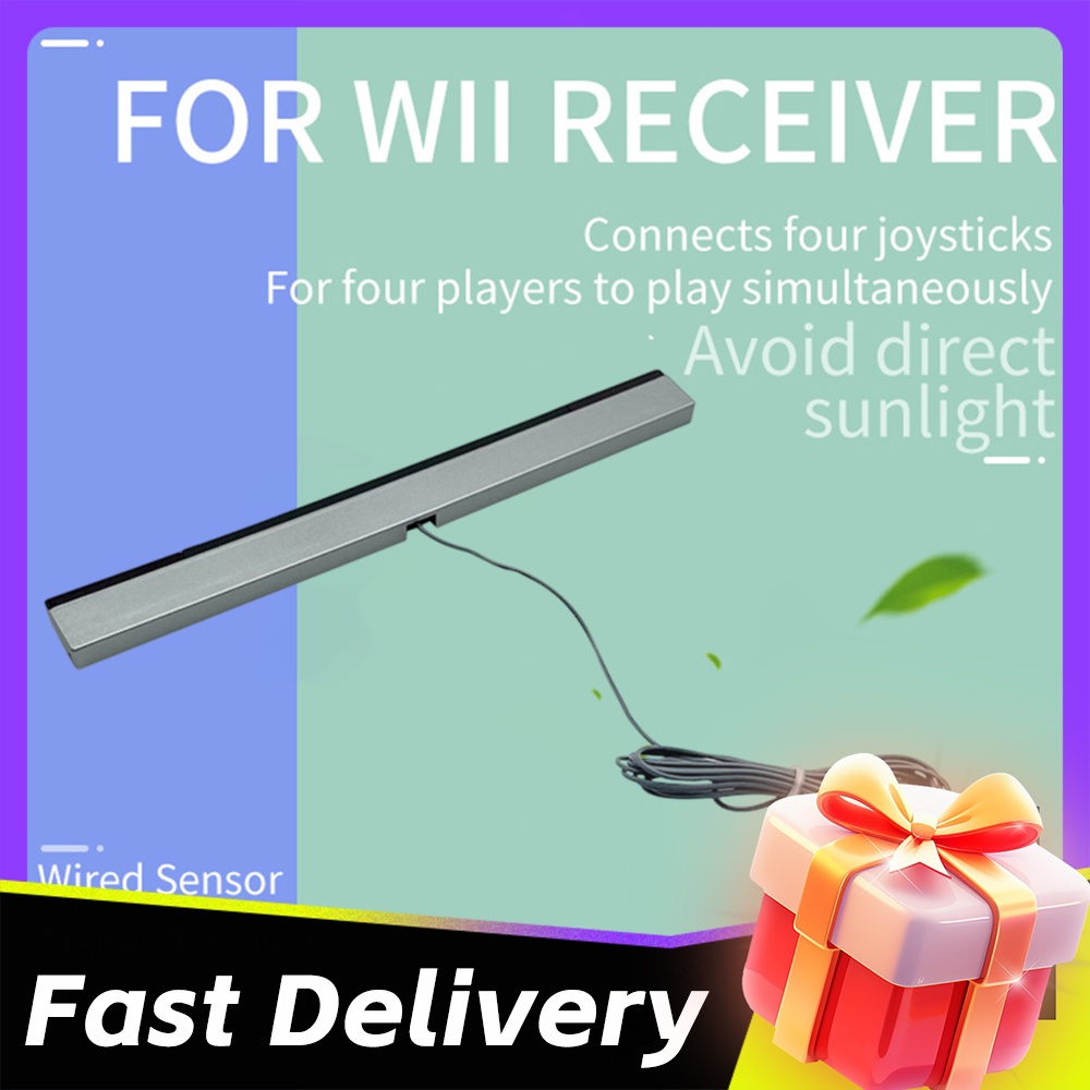 Ir Infrared Receiver - ตัวรับสัญญาณเซ็นเซอร์ตรวจจับการเคลื่อนไหวแบบมีสายพร้อมสายต่อขยาย แถบเซ็นเซอร์รีโมทแบบมีสายสำหรับเครื่องเล่น Wii และ Wii U