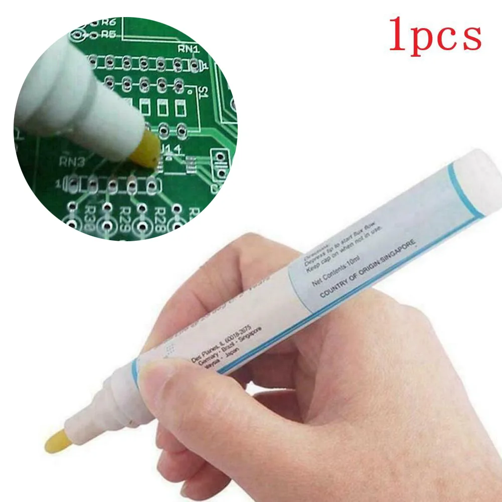 Flux Pen Electronics - ปากกาแอพพลิเคชั่นฟลักซ์ปากกาบัดกรี10มล. ไม่สะอาดยางสนยาว135มม. 1ชิ้นโทรคมนาคมความจุ951/186