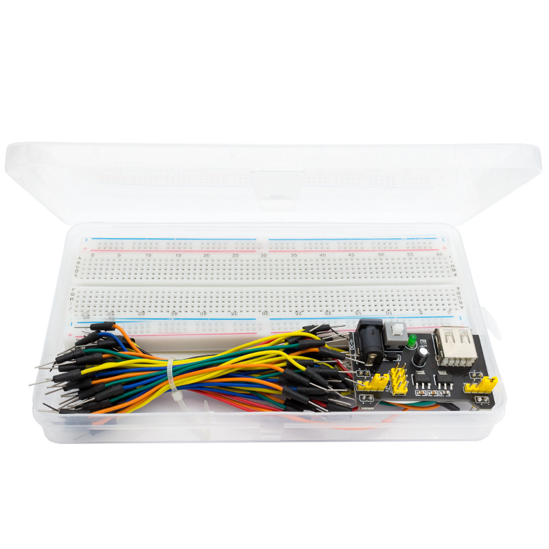 Diy Electronics Breadboard - เขียงหั่นขนมปัง MB102 3.3V/5V + ชุดบอร์ดทำขนมปังต้นแบบ830คะแนน MB-102
