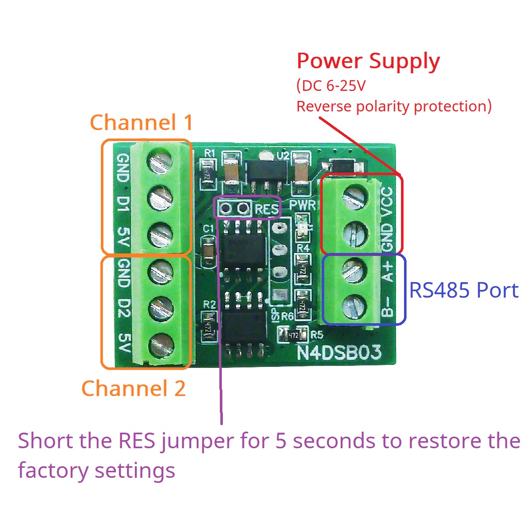 โมดูล2CH RS485ตัวเก็บอุณหภูมิ  - Ds18B20 Temperature Sensor บทวิจารณ์และราคา