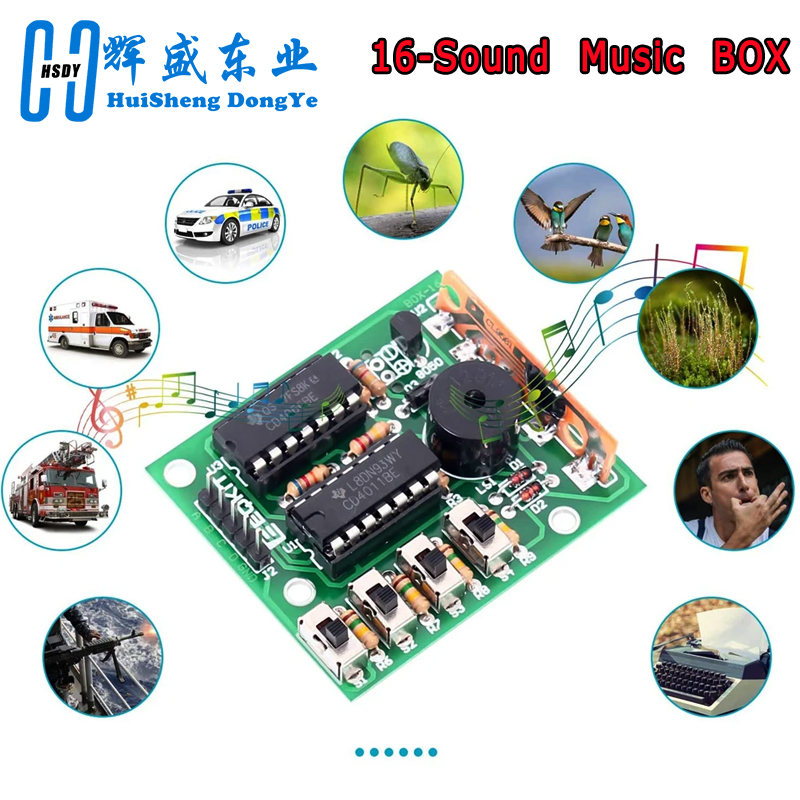 16 เพลงเสียงกล่อง BOX-16 Board - Diy Electronics For Kids บทวิจารณ์และราคา