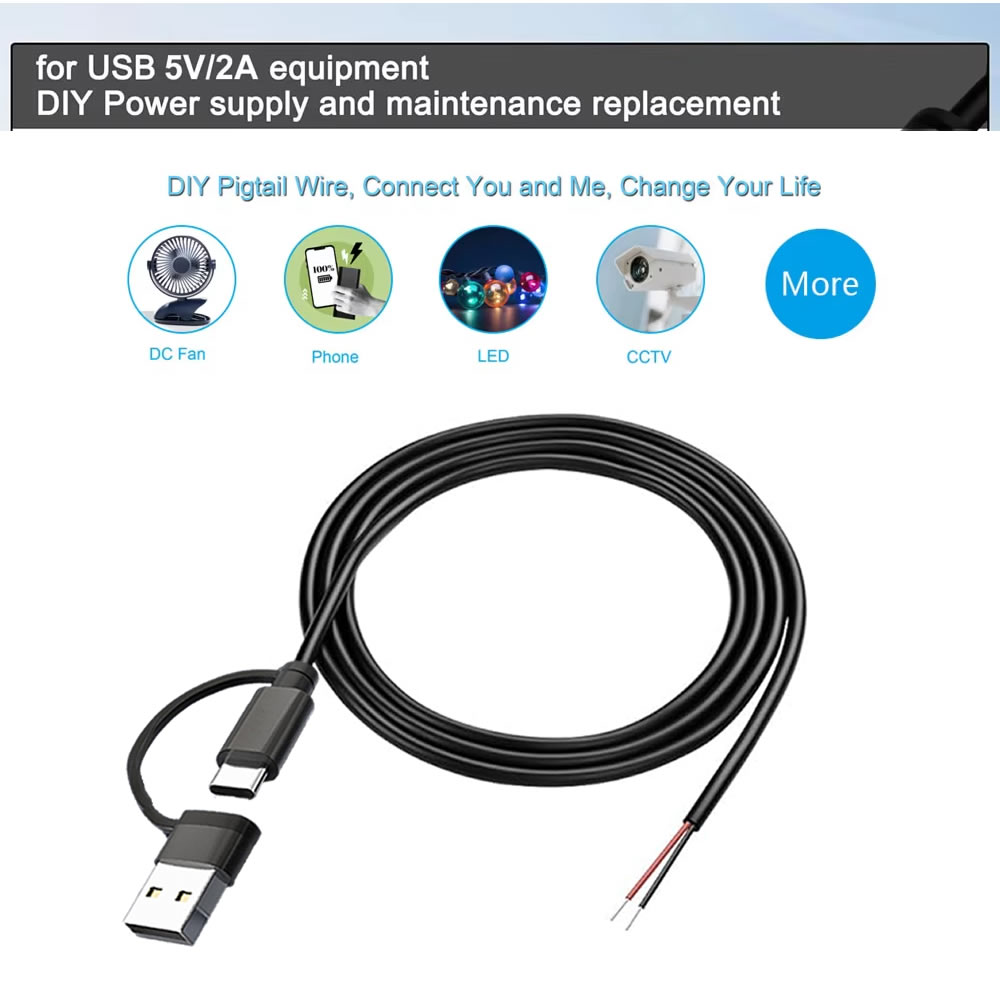 DC 2 พินสายไฟ USB และประเภท C  - Diy Electronics Storage บทวิจารณ์และราคา