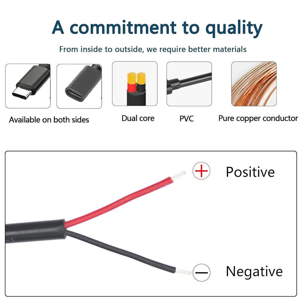 DC 2 พินสายไฟ USB และประเภท C  - Diy Electronics Storage บทวิจารณ์และราคา